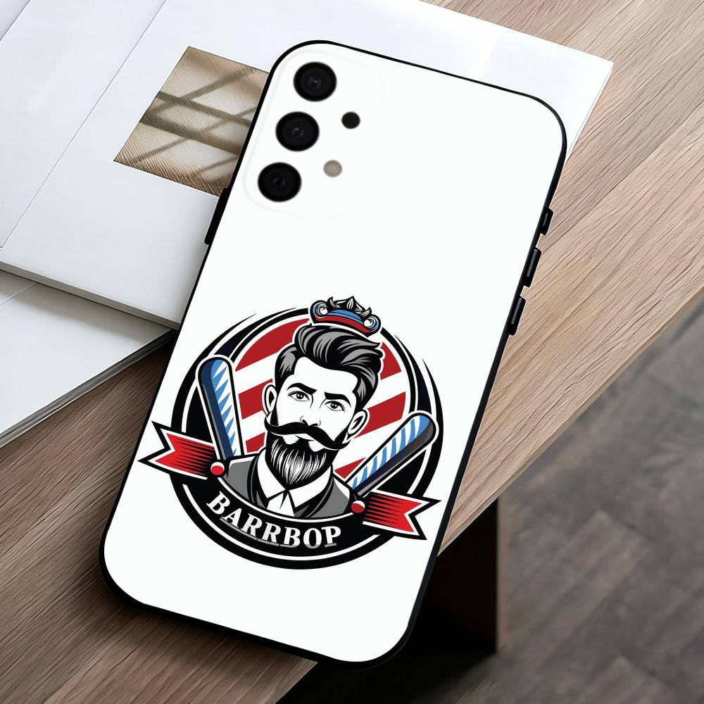 Barber Shop H-Hair Stylist Salon ART Phone Case For Samsung Galaxy A73,A72,A71,A70,A53,A52,A51,Soft Silicone Black Cover