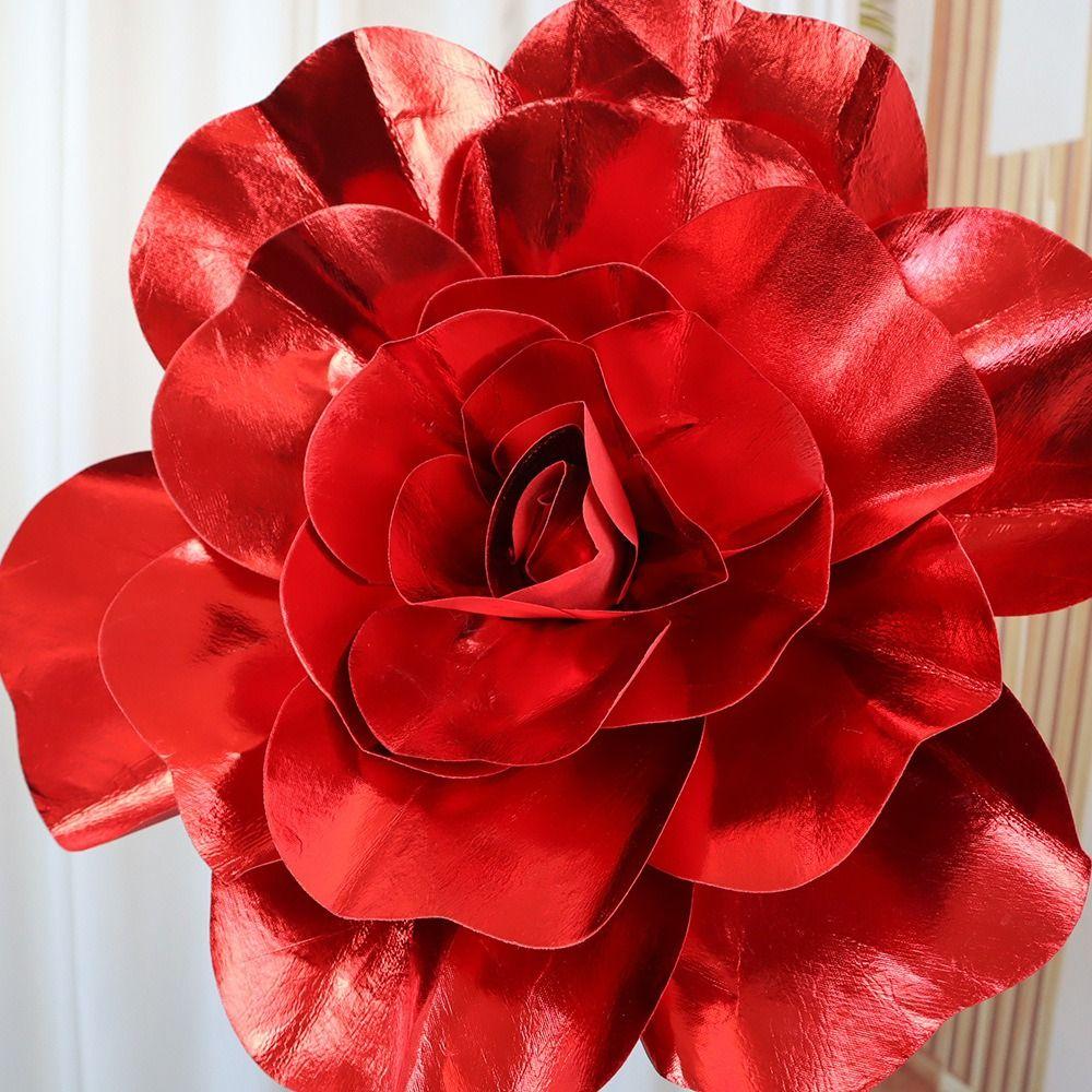 30/40/50cm Fake Foam Rose Shiny Artificial Flowers New Giant Rose Flower Head