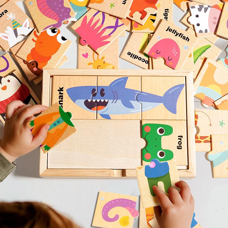 Cross-Border Animal Puzzle Shape Matching Game: Educational Toy for Parent-Child Interaction
