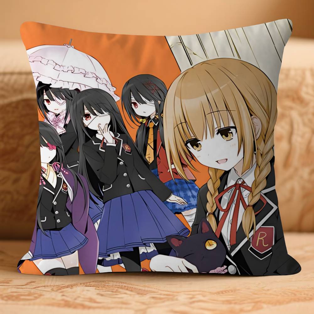 Anime D-DATE-A-LIVES Kudde Gåvor Hemmakontor Möbler Sovrum Soffa Bil Kuddfodral Fodral 45x45cm