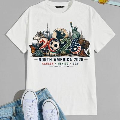 2026 Fußball Custom T-Shirt, Kanada Mexiko USA Tee, Sport Drei Nationen Shirt, Nordamerika 2026 Fußball T-Shirt, Fußball Fan Geschenk Tee