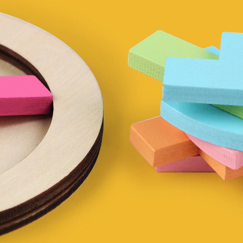 Dětská dřevěná 3D logická hra Barevná Jigsaw Tangram Matematické hračky Tvar srdce Dětské Montessori vzdělávací hračky