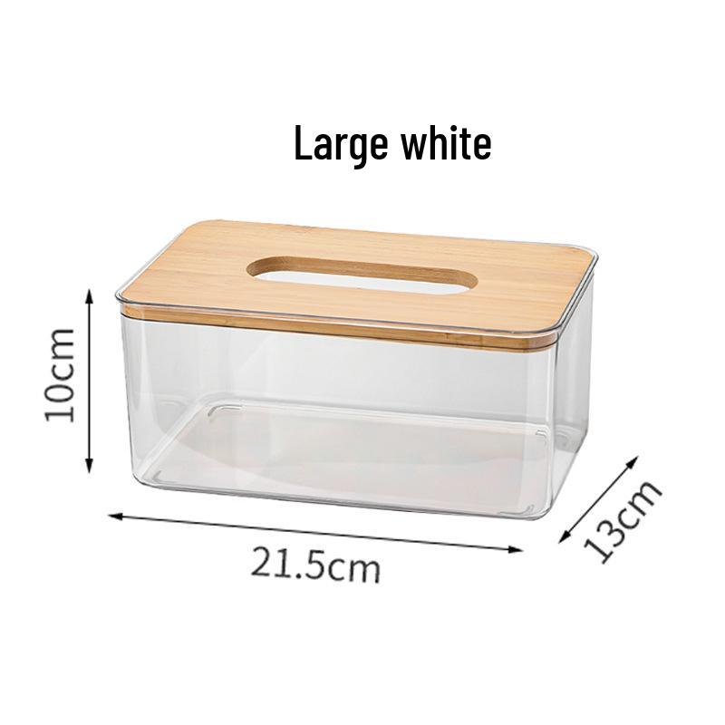 

Скандинавский прозрачный ПЭТ держатель для салфеток с бамбуковой крышкой - Креативный держатель для салфеток для гостиной