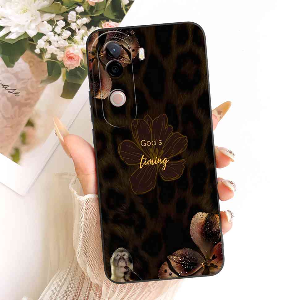 For vivo V40e 5G Case Cute Cat Cream Flower Silicone Back Cover For Vivo V 40e VIVO V40E 5G V2403 Phone Cases Bumper Fundas