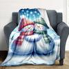 1pc Snowmen Winter Flannel Blanket, Comfortable and Warm Blanket, for Camping Sofa Bed and Couch Office009