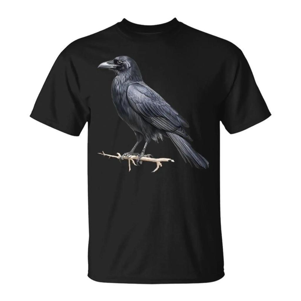 Raven Corvid Hooded Crow Gothic Bird T Shirt Monsterry Vintage Unisex Fashion Stretched Casual Stylish Graphic
