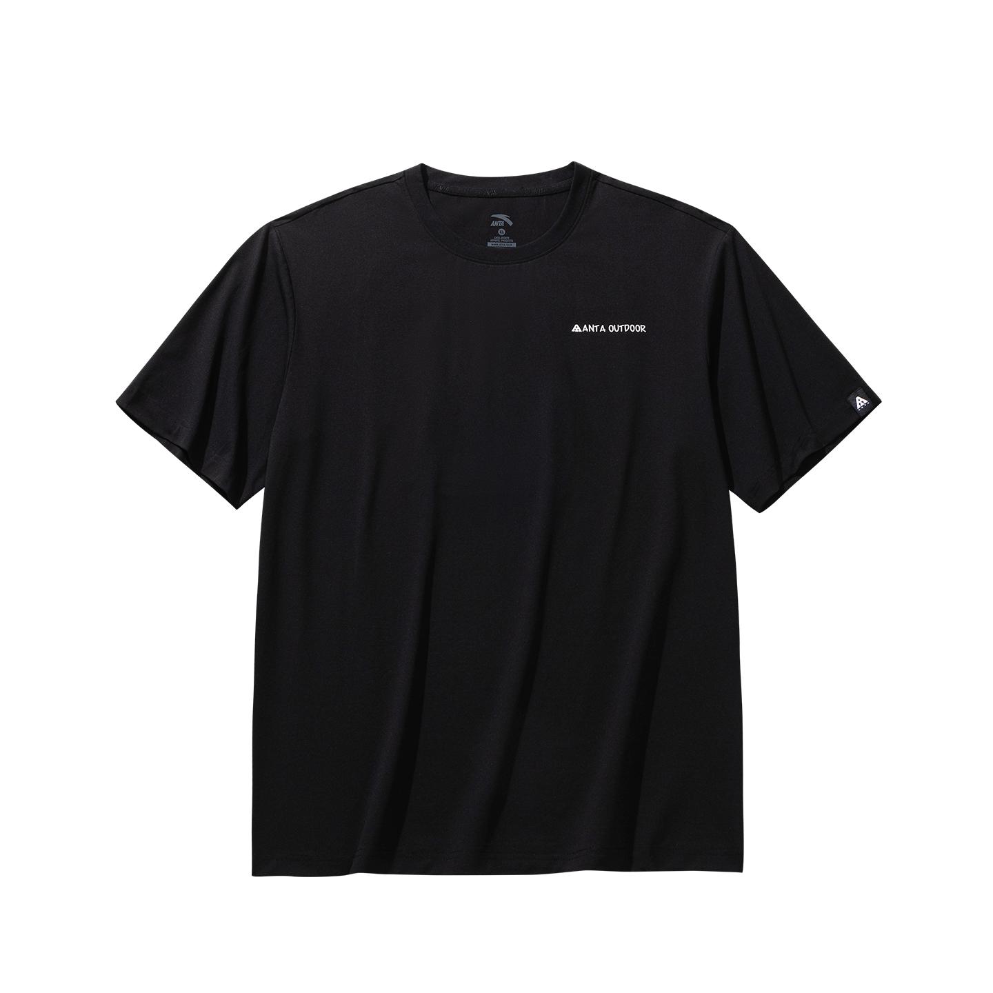 

Anta Outdoors Short Sleeve Knitted T-Shirt Summer 2026 Unisex tops Basic-Black 972626101-2 XS
