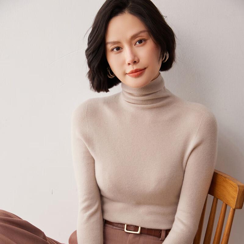 Fanzhen Women's Cashmere Blend Turtleneck Sweater