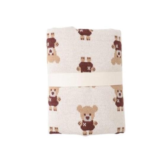 Monchéri "Bear Jacquard Cafe Mat" Dog PillowBlanket for Small and Medium Dogs (FREEIvory) Cute, Stylish, Popular Brand for Toy Poodles and Chihuahuas