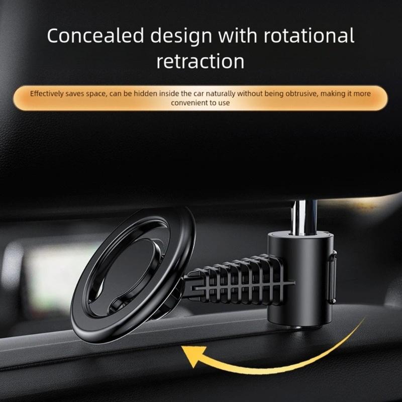 Rotating Magnetic Car Phone Holder Rack for Back Seat Universal Headrest Mount Zinc Alloy Construction Easy Installation