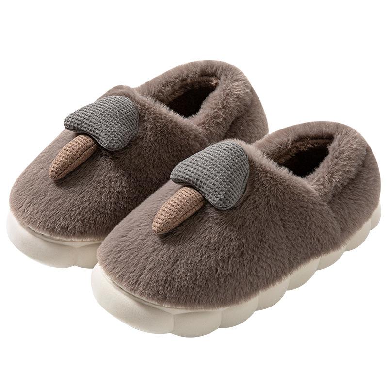 Mushroom bags and cotton slippers autumn and winter couples home plush cute shoes warm and thickened outer wear