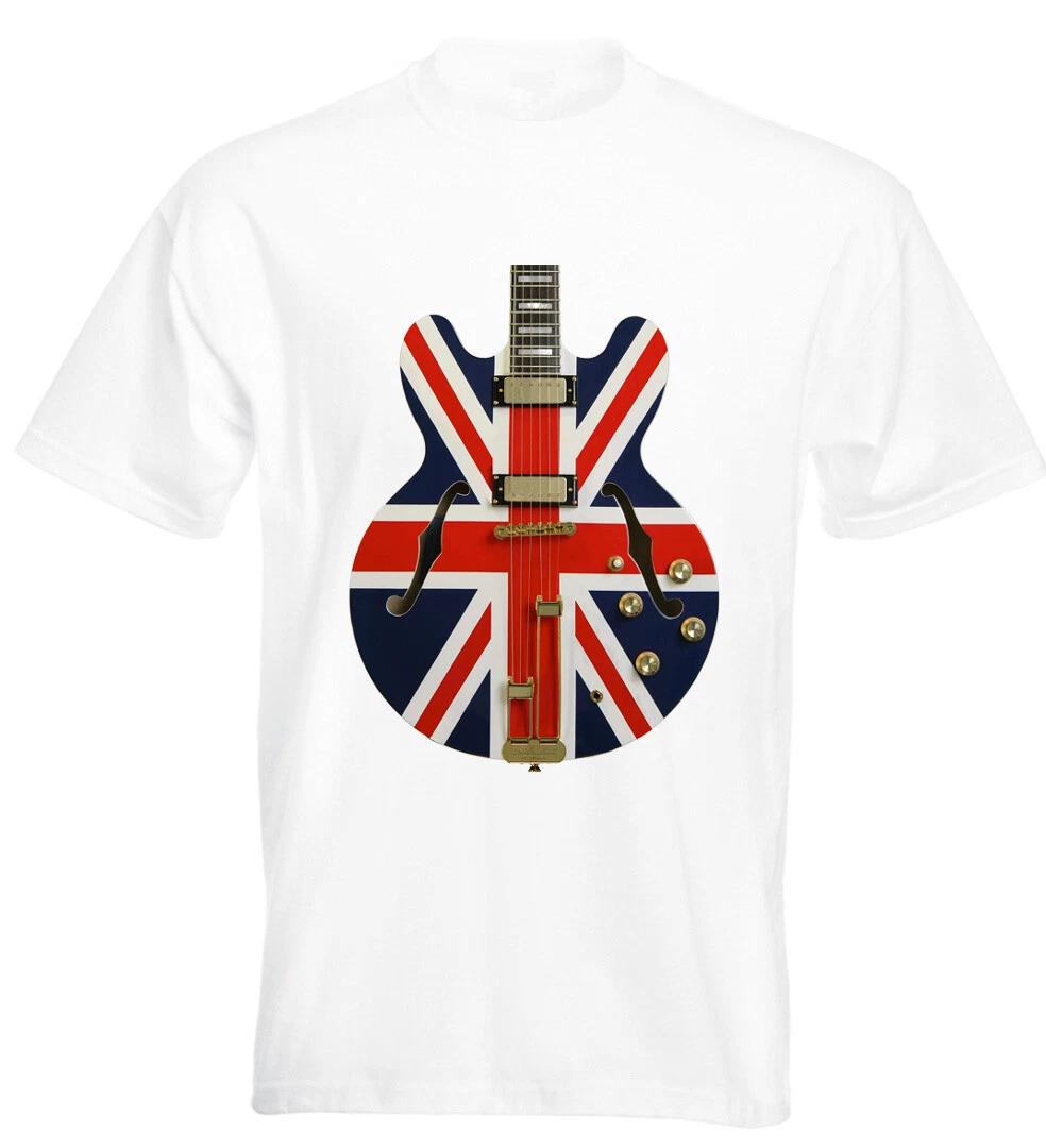 

Union Flag Guitar T Shirt Oasis Noel Gallagher Union Jack Madchester Liam S