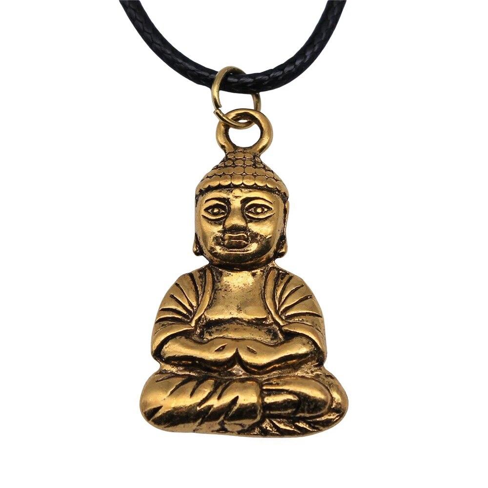Buddhistischer Elefantengott-Halsketten-Paar-Anhänger, handgefertigter Schmuck für Männer, Kettenlänge 45 + 4 cm