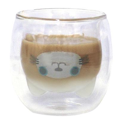 Glass Keeps Drinks Hot or Cute Animal Design with Cat Siamese Cat 260ml Double-walled, Heat-resistant Cup, Cold, Ears, Design,