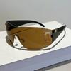 Y2K Rimless Punk Monolithic Sunglasses Women Goggle New Luxury Brand Shades Suns Glasses Female Five Star Wrap Around Eyewear