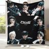 HD Stray Kids Kpop Star Flannel Blanket,Ultra Soft Warm Plush Throw for Home Bedroom Bed Sofa Cover Camping Picnic Gift