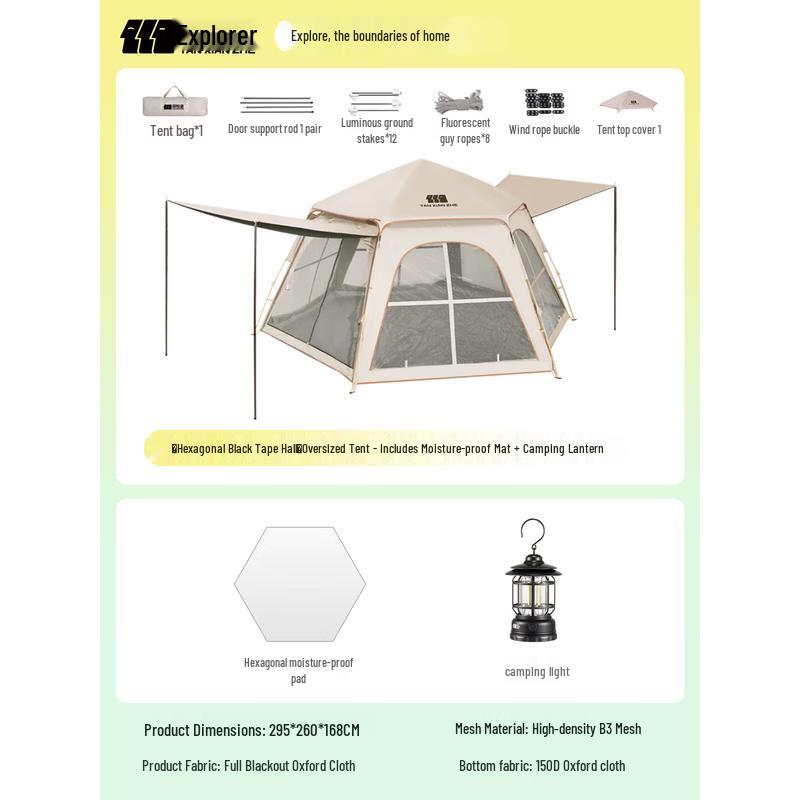 Explorer Hexagonal Outdoor Camping Tent