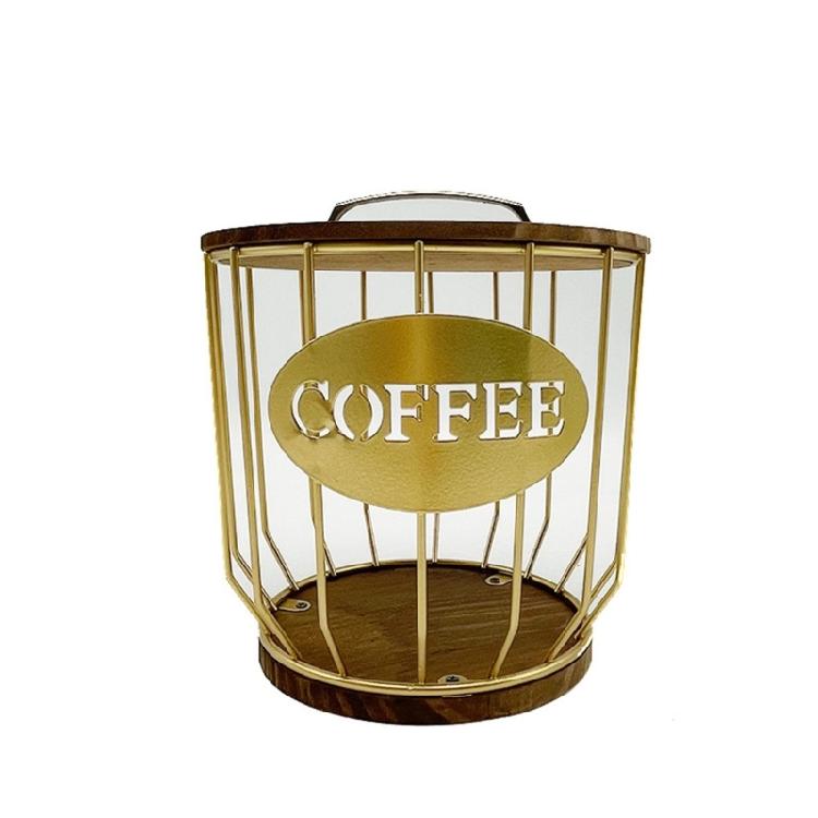 Coffee Pod Holders Wood Base Easy to Refills Coffee Capsule Storage Baskets