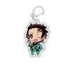 Demon Slayer Kimetsu no Yaiba Anime Pajamas Series Tanjiro Kamado Tokito Muichiro Acrylic Double Sided Lovely Keychain Transparent