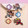 Creative Street Fighter Game Themed Cartoon Flame Brooch Pin For Unique Decoration