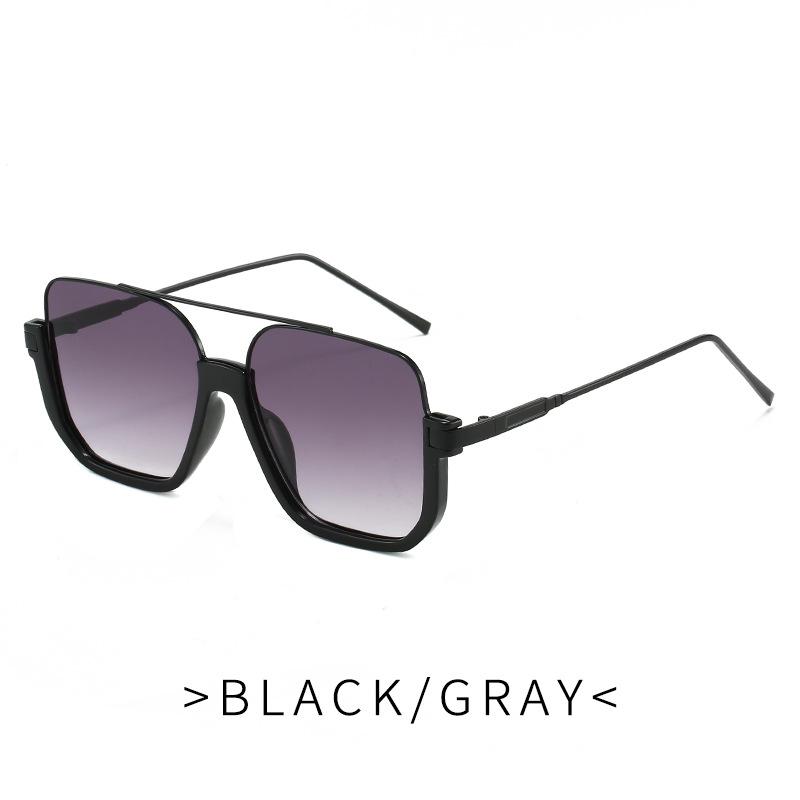 Double Beam Half Frame Metal Sunglasses Women, Large Frame Polygonal Polarized Sunglasses Retro Personalized Sunglasses