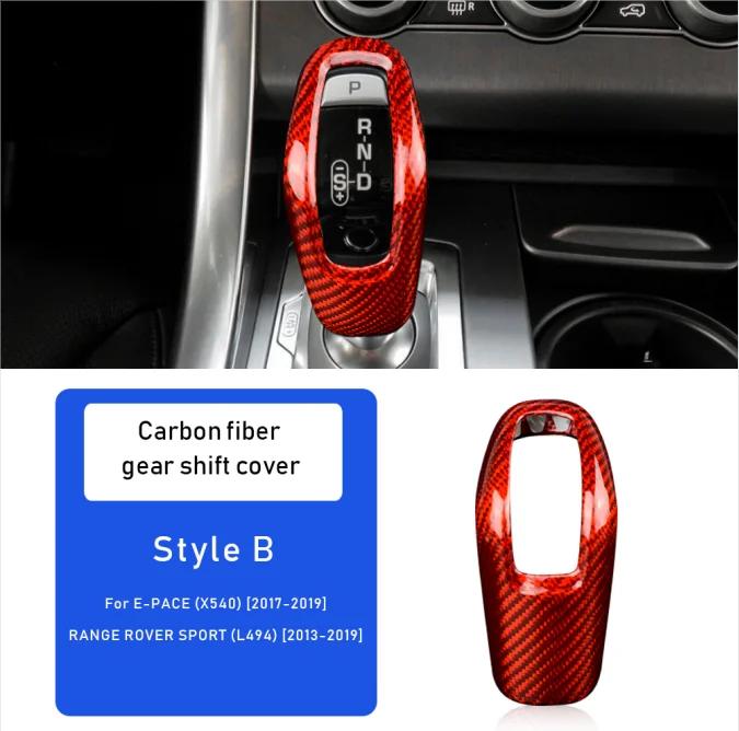 Carbon Fiber Style Gear Shift Collar for Land Rover Range Rover Sport Evoque Type2 Red
