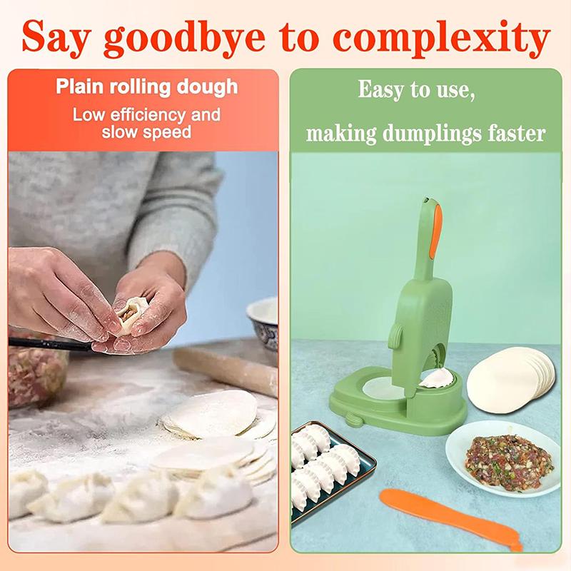 3 In 1 Dumplings Maker,Multifunctional Manual Dumpling Skin Presser,Dumpling Mold Tool,Making and Pressing Dumpling Skin Machine for Kitchen