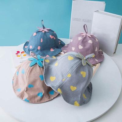 Summer Outdoor Cute Baby Boy Girl Heart Print Sun Hat Kids Children Beach Hat