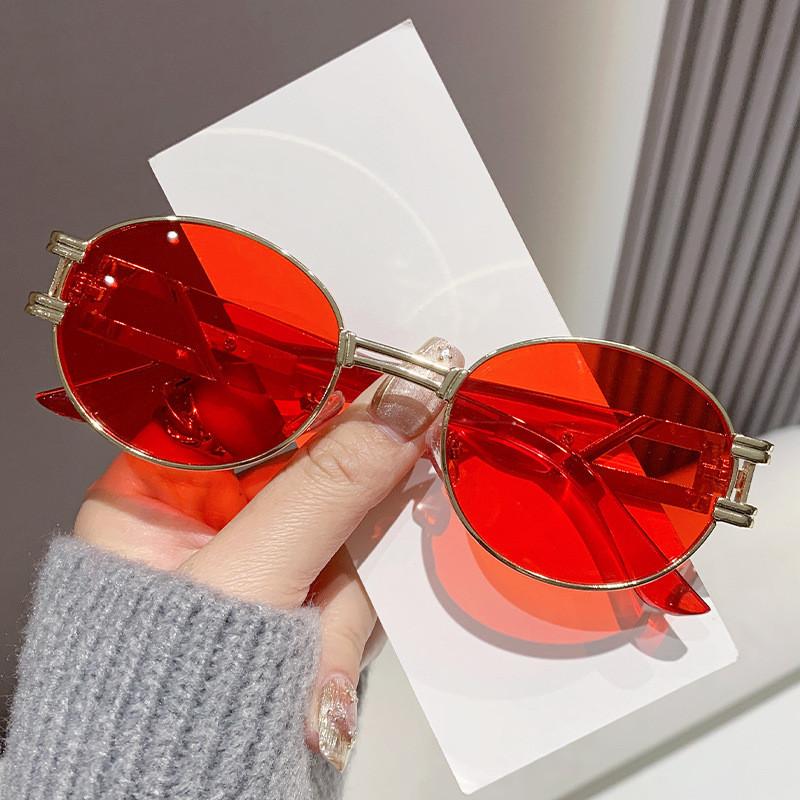 Occhiali da Sole Rotondi in Metallo Retro Con Protezione Uv400 Per un Look alla Moda all'Aperto
