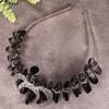 Natural Electroplated 3D Black Moon Pendant Witch Halloween Crown Headband