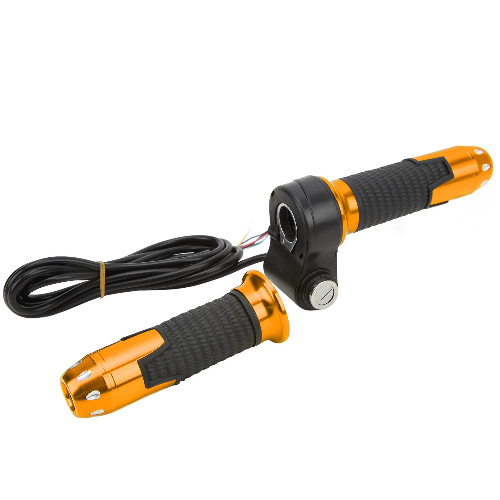 

1 пара ручек газа 12В-99В, универсальная ручка газа с поворотной ручкой, руль с ключами для электровелосипеда золотой