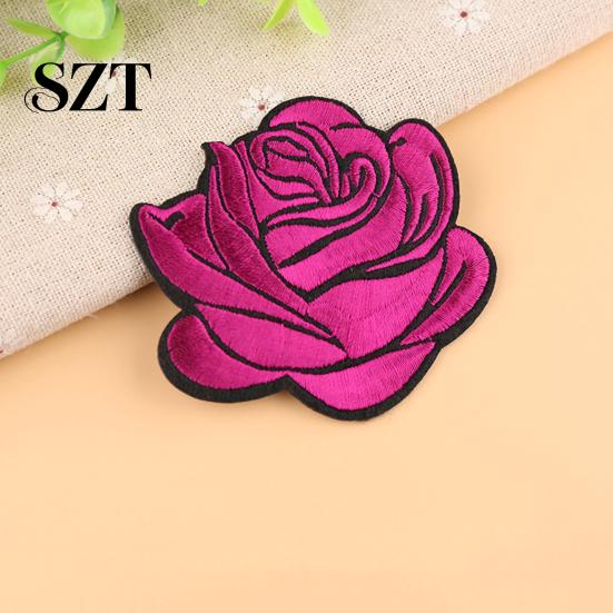 Aufnäher Kleideraufnäher Rose Aufbügler Stoffblume Abzeichen Zubehör für Kleidung Applikation