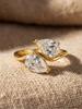 925 Sterling Silver Sparkling Double Water Drop Zircon Ring For Women Engagement Wedding Luxury High Quality Fine Jewelry