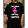 Men's German HUHU Sassy Pink Flamingo T-Shirt - Bold Comic Quote Tee with "Eure Lieblings-Nervensäge" Print, Round Neck Casual Shirt Suitable for