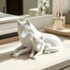 Modern Minimalist Animal Figurines 3D Printed Wolf Figurine, Parent And Child Statue, Symbolic Ornaments for Office Sculpture Living Room Bedroom