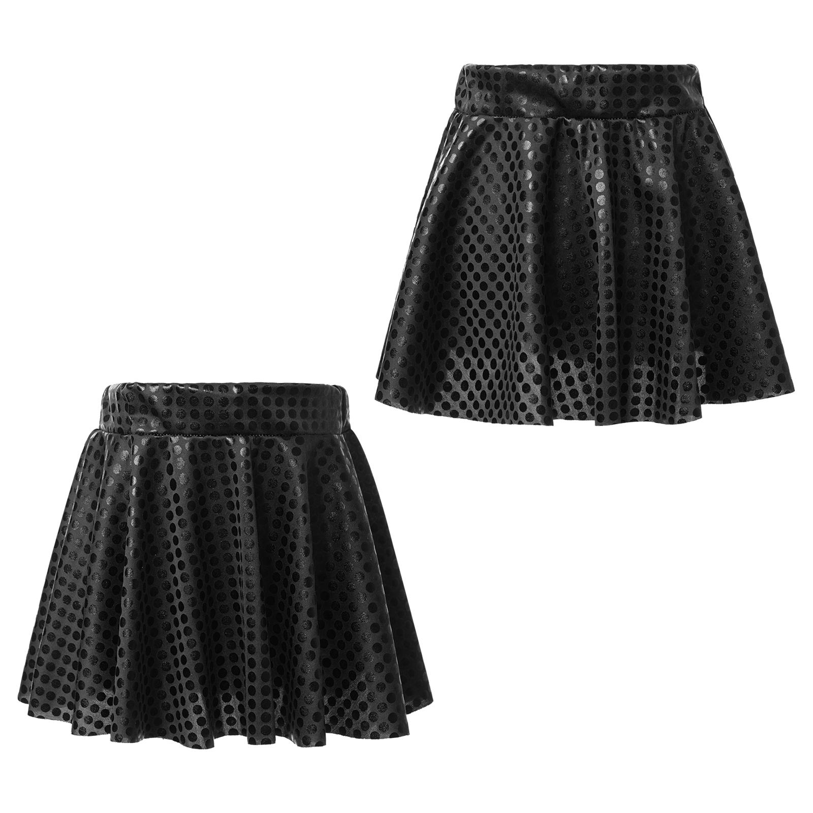 

Kids Girls Sparkling Dot Dance Mini Skirt Elastic Waist Swing Skirt Skating Skirt for Festivals Performance 11-12 Years чорний