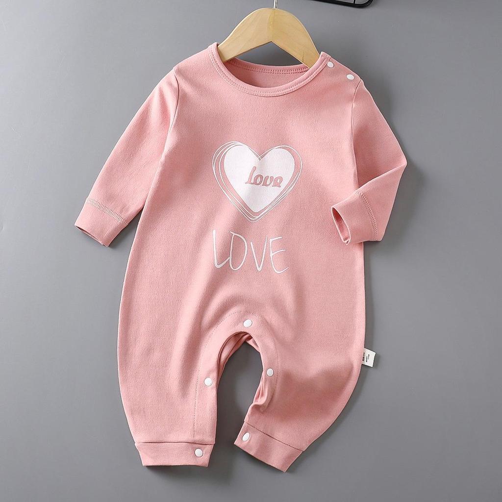 Strampelanzug aus reiner Baumwolle mit langen Ärmeln für Neugeborene - Frühlings-/Herbst-Pyjama & Krabbelanzug für Jungen und Mädchen