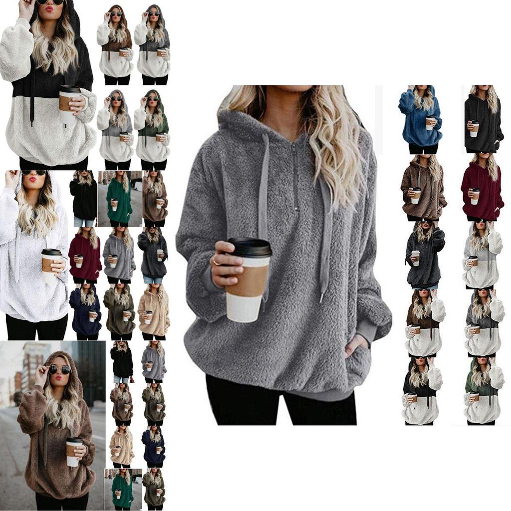 Cozy Fluffy Fur Hoodie For Women With Half-zip For Ultimate Comfort And Warmth