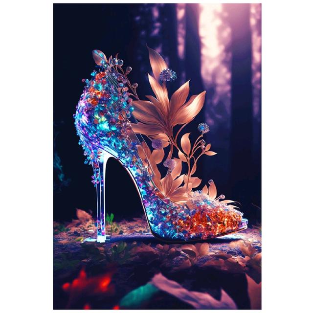 5D DIY Diamond Painting New Arrival White High Heel Butterfly Diamond Mosaic Embroidery Cross Stitch Kit Home Decoration