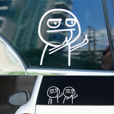 Styl JDM Funny Close High Beam Light środkowy palec pogarda naklejki samochodowe naklejki dekoracji