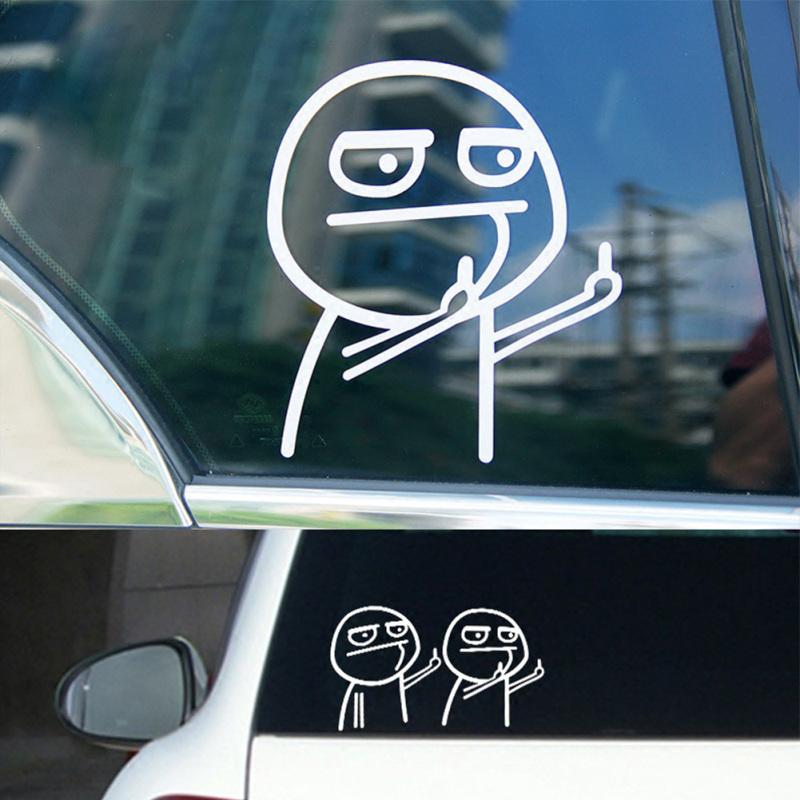 JDM Stil Lustig Nah Fernlicht Mittelfinger Verachtung Autoaufkleber Aufkleber Dekoration