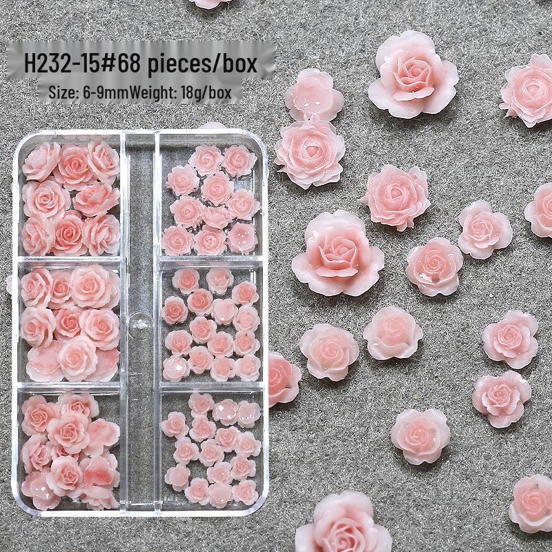 

Розовые Омбре Цветы Камелии Нейл-арт Полимерные Украшения со Стразами