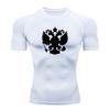 Men's Compression Workout Sports T-Shirt, Double Headed Eagl