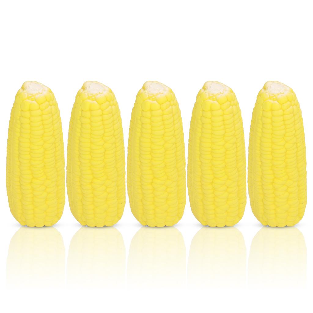 5Pcs Dog Corn Toy Latex Simulation Interactive Puppy Teething Chew Toys with Sound for Small Medium
