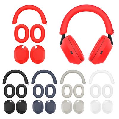 3Pcs Replacement Ear Pads Solid Color Silicone Headset Protective Case Headbeam/Earmuff Sleeve/Shell for Sony WH-1000XM6 Headset