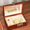 Sandalwood Jewelry Storage Box Valuable Jewellery Protect Case Peony Trinket Collection Boxes Household Lockable Organizer Cases