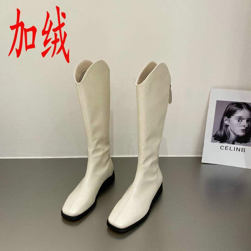 But knee boots autumn and winter new Martin boots high boots knight boots long boots women's long boots look thin and thin legs