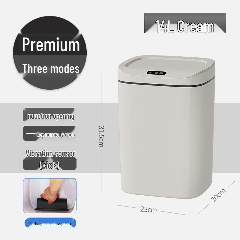 Smart Large-Capacity Induction Trash Can for Kitchen & Bathroom
