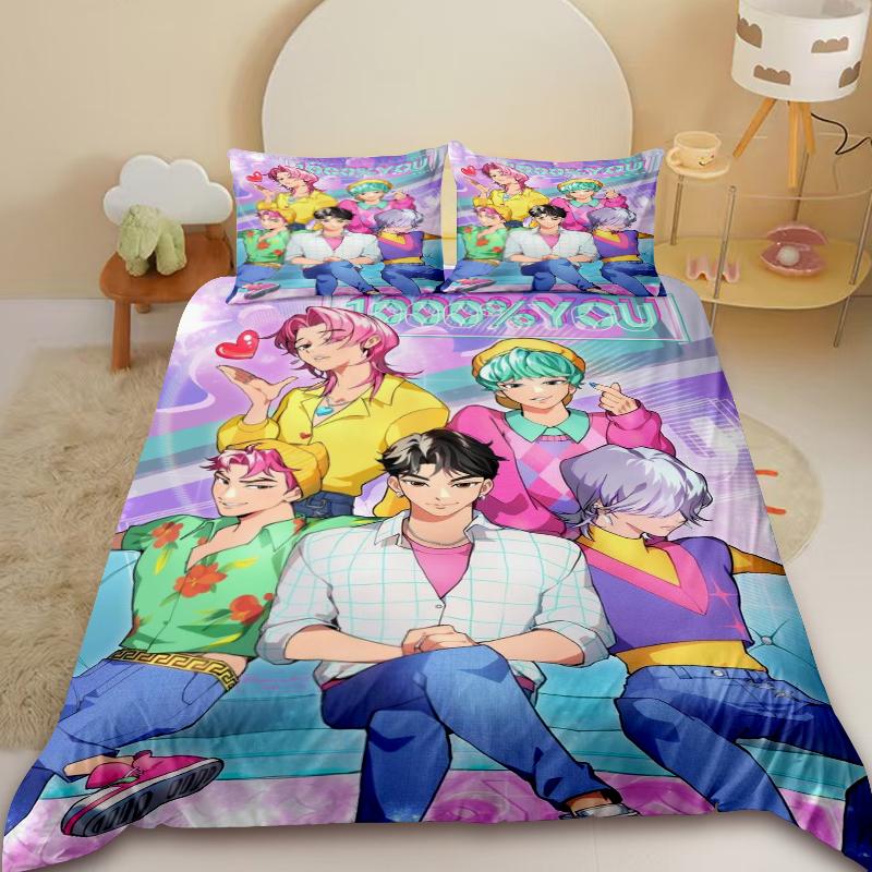 Комплект пододеяльника Saja Boys KPop D-Demon H-Hunters Комплект постельного белья Чехол для одеяла Подарок с 2 наволочками Декор спальни AU Single140x210cm