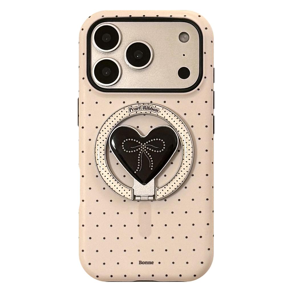 Pearl bow is suitable for Apple 16 mobile phone case iPhone17promax film 14 Korean 11 magnetic suction bracket